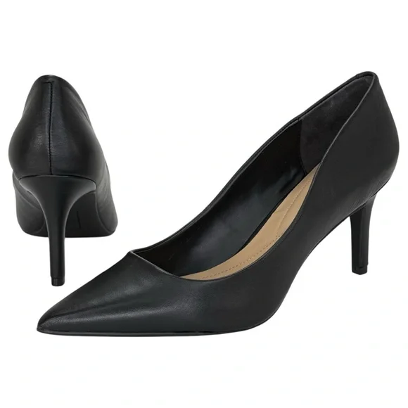 ON 34th Jeules Black Leather Womens Heels Size 10M - Picture 7 of 10